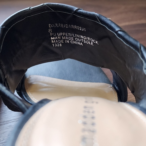 Madden Girl Darre Black Braided Block Heel Slides Sandals, Size 8 - Picture 6 of 8